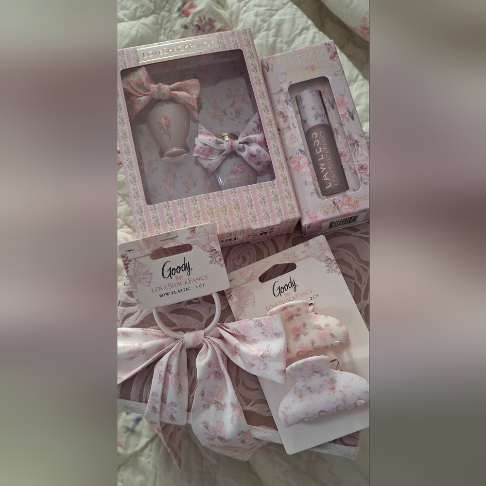 LoveShackFancy Perfume, Lawless Lip Gloss, And Goody Hair Gift Set